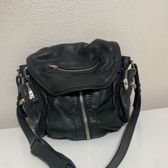 Alexander Wang Lambskin Marti Backpack Bag Washed Black Rhodium Hardware - Picture 4 of 16